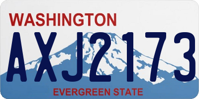 WA license plate AXJ2173