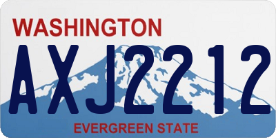 WA license plate AXJ2212