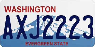 WA license plate AXJ2223