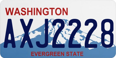 WA license plate AXJ2228