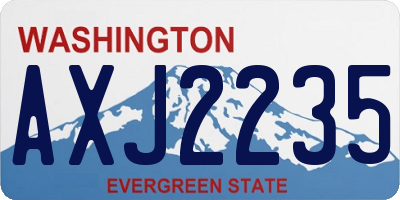 WA license plate AXJ2235
