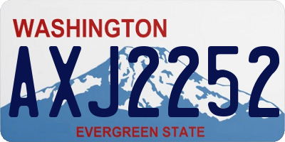 WA license plate AXJ2252