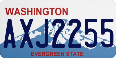 WA license plate AXJ2255