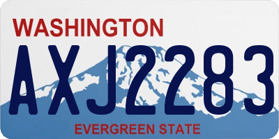 WA license plate AXJ2283