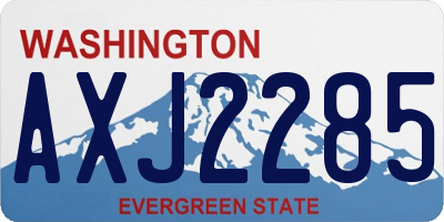 WA license plate AXJ2285