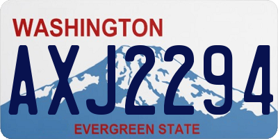 WA license plate AXJ2294