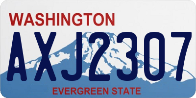 WA license plate AXJ2307