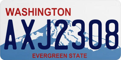 WA license plate AXJ2308