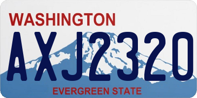 WA license plate AXJ2320