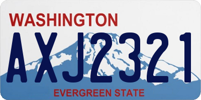 WA license plate AXJ2321