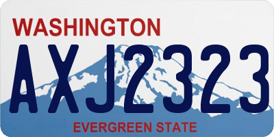 WA license plate AXJ2323