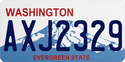 WA license plate AXJ2329