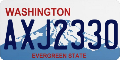 WA license plate AXJ2330