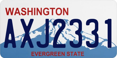 WA license plate AXJ2331