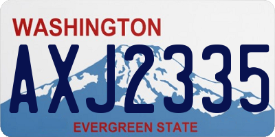 WA license plate AXJ2335