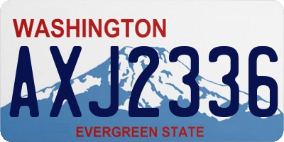 WA license plate AXJ2336