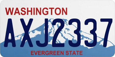 WA license plate AXJ2337