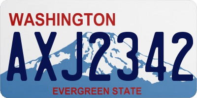 WA license plate AXJ2342