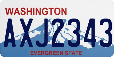 WA license plate AXJ2343