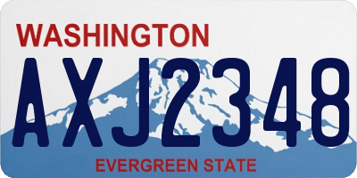 WA license plate AXJ2348