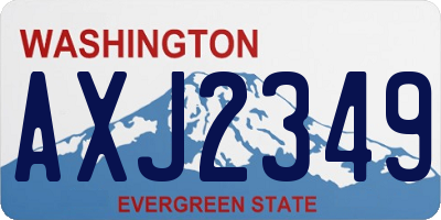 WA license plate AXJ2349