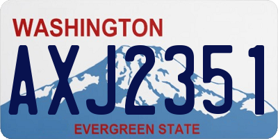 WA license plate AXJ2351
