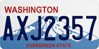WA license plate AXJ2357