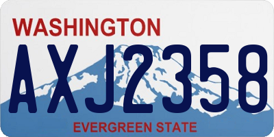 WA license plate AXJ2358
