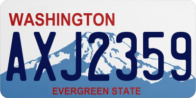 WA license plate AXJ2359