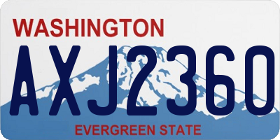 WA license plate AXJ2360