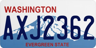 WA license plate AXJ2362