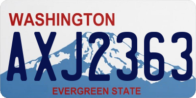 WA license plate AXJ2363