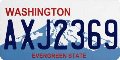 WA license plate AXJ2369