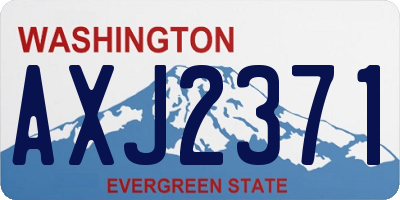 WA license plate AXJ2371