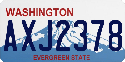 WA license plate AXJ2378