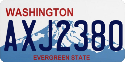 WA license plate AXJ2380