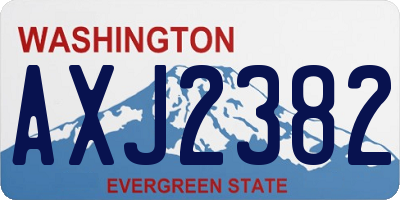 WA license plate AXJ2382