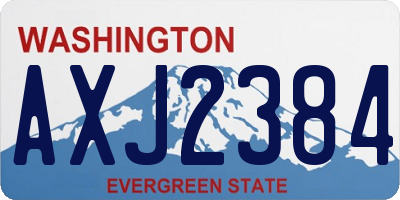 WA license plate AXJ2384