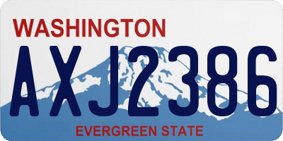 WA license plate AXJ2386