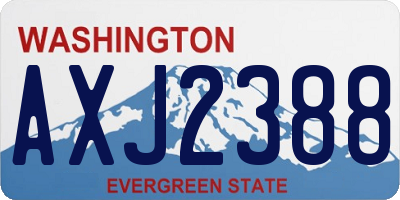 WA license plate AXJ2388