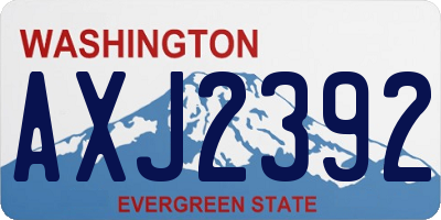 WA license plate AXJ2392