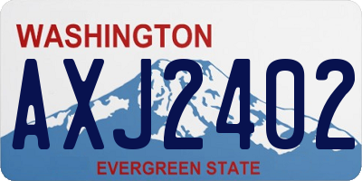 WA license plate AXJ2402