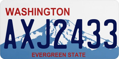 WA license plate AXJ2433