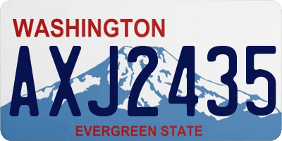WA license plate AXJ2435
