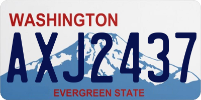 WA license plate AXJ2437