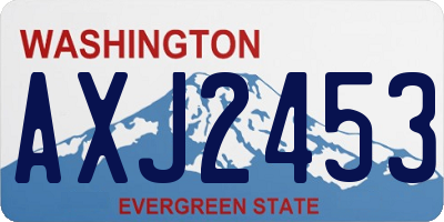 WA license plate AXJ2453