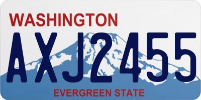 WA license plate AXJ2455