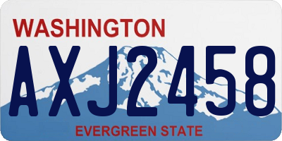 WA license plate AXJ2458