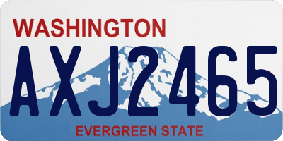 WA license plate AXJ2465