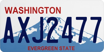 WA license plate AXJ2477